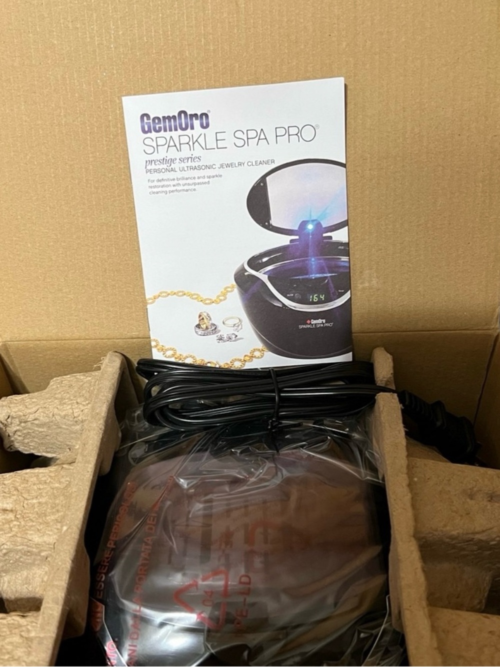 GemOro Sparkle Spa Pro Personal Ultrasonic Jewelry Cleaner NWT - Picture 4 of 5